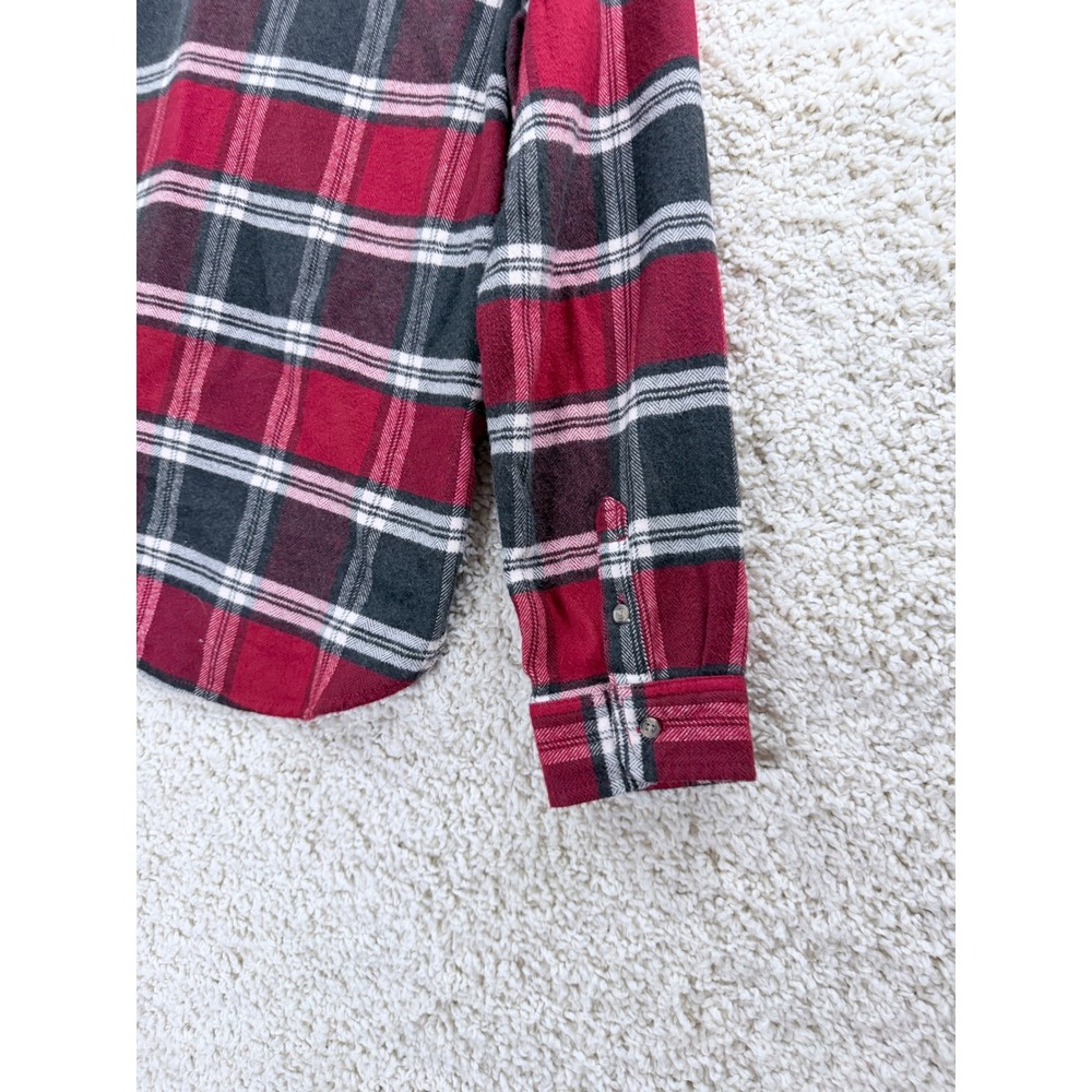 American Eagle Plaid Flannel Shirt Womens XL Red Black Classic Fit Soft - Picture 11 of 11